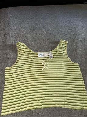 First Issue Women’s Lime Green Striped Tank Top